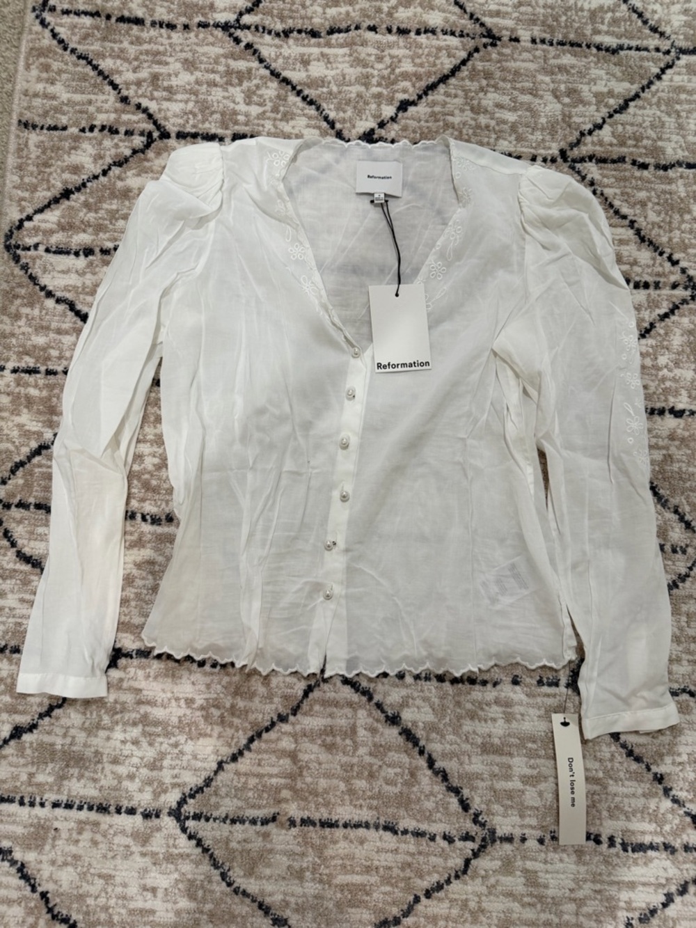 Reformation White Hemsley Top